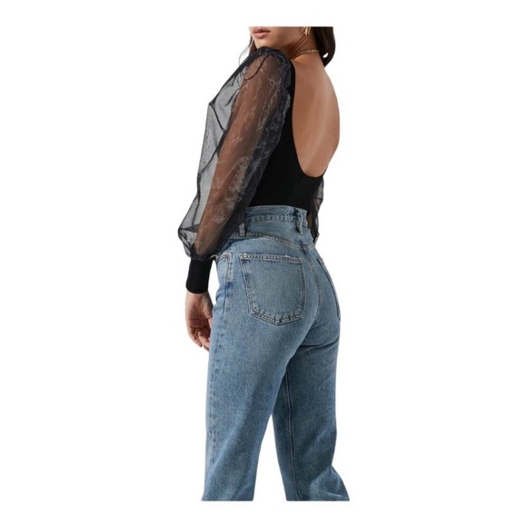 ASTR The Label Semisheer Organza Sleeve bodysuit - Picture 3 of 3